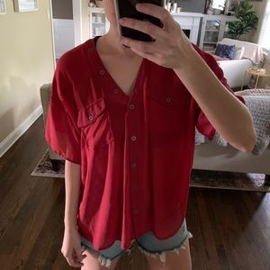 Deep red shirt